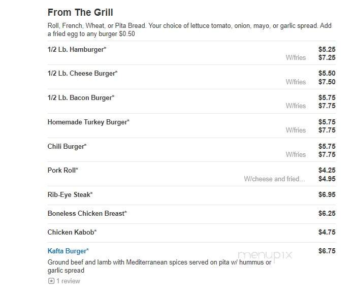 Milo's Place - Easton, PA menu_pic