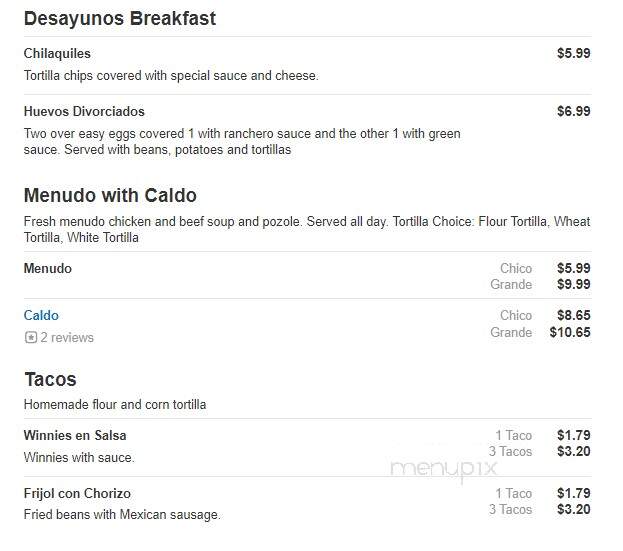Obregon's Mexican Restaurant - Laredo, TX menu_pic