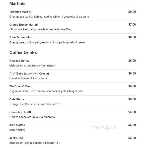 Sambuca Jazz Cafe - Addison, TX menu_pic