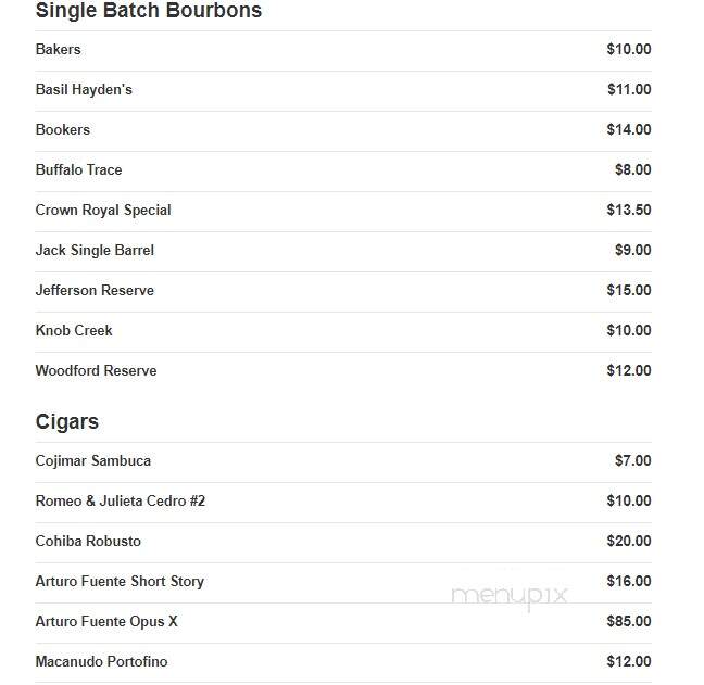 Sambuca Jazz Cafe - Addison, TX menu_pic