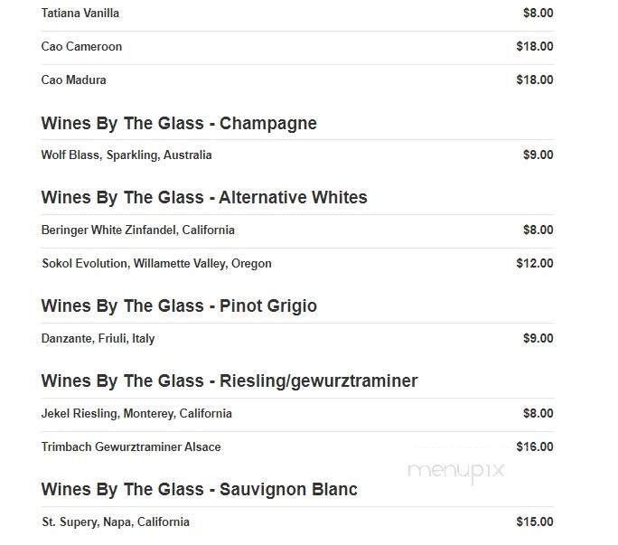 Sambuca Jazz Cafe - Addison, TX menu_pic