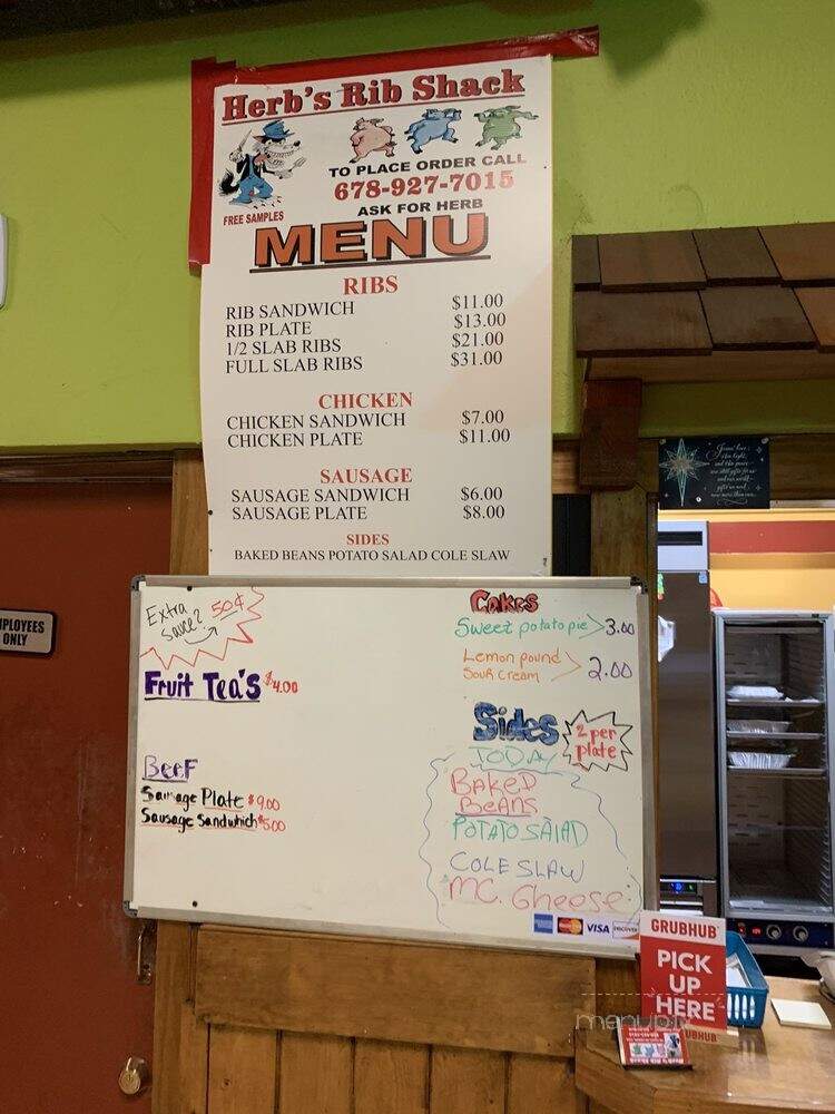 Herb's Rib Shack - Marietta, GA menu_pic