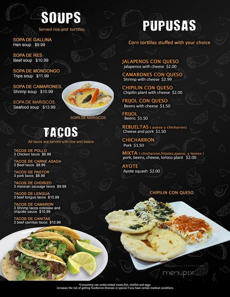 El Paraiso Restaurant - Richmond, VA menu_pic