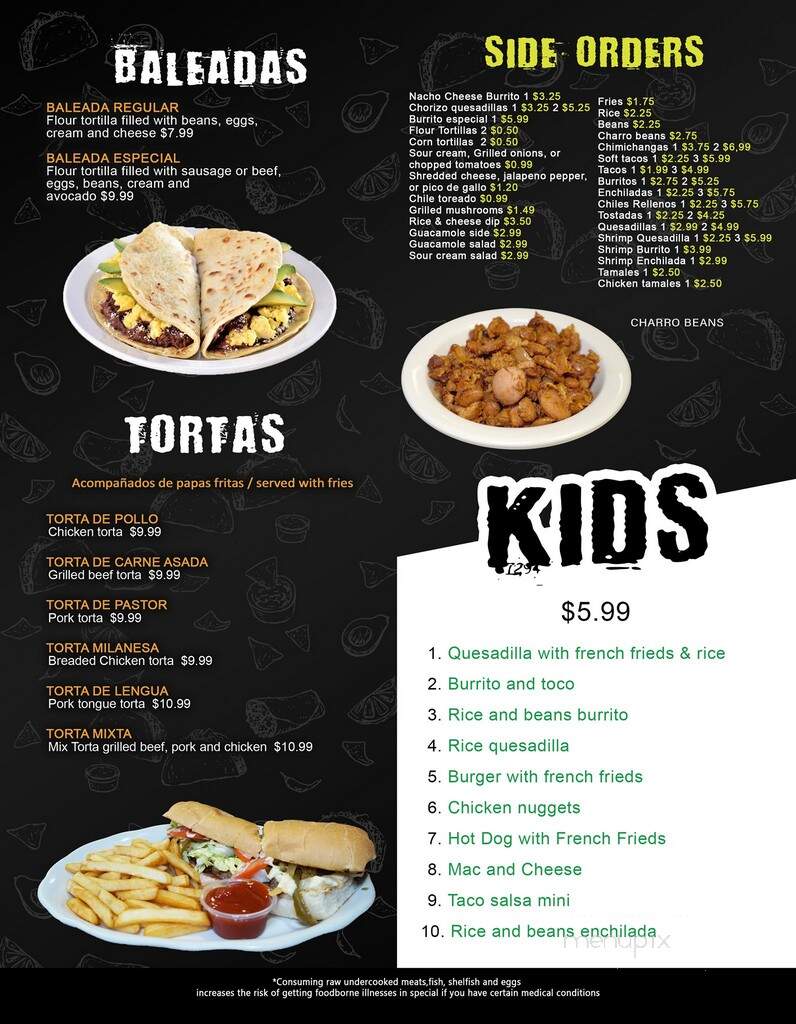 El Paraiso Restaurant - Richmond, VA menu_pic