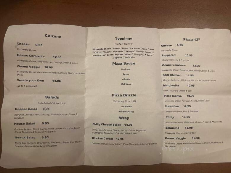 Geaux Pizza & Wings - Folsom, LA menu_pic