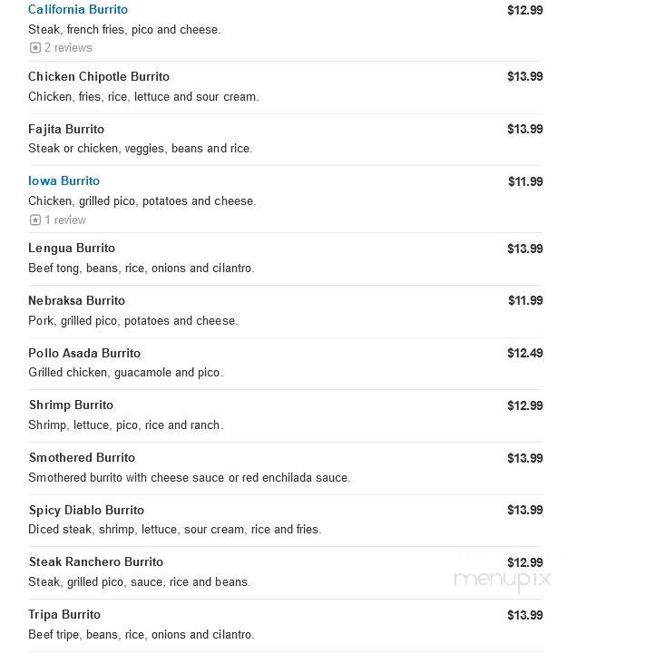Abelardo's Mexican Fresh - Ralston, NE menu_pic