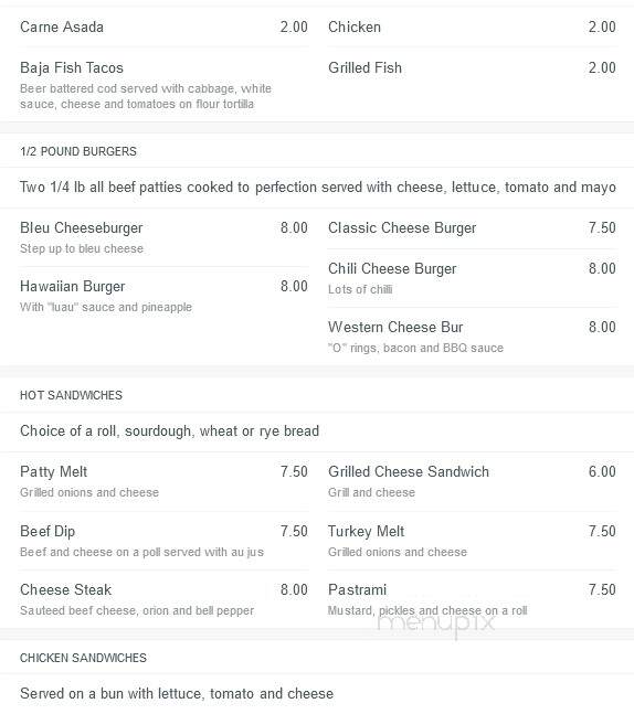 Marlin Bar Grill - Huntington Beach, CA menu_pic