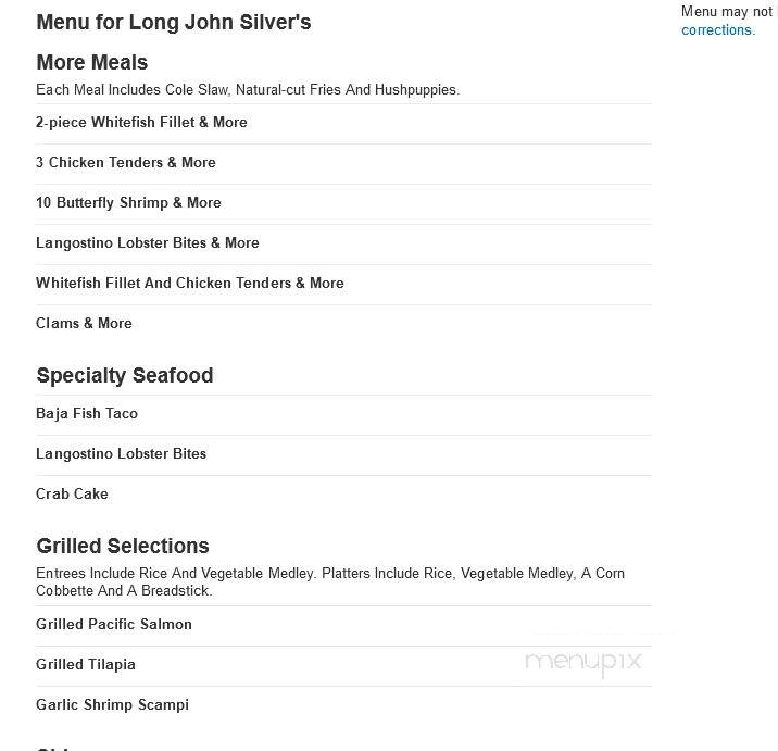 Long John Silver's - Sycamore, IL menu_pic