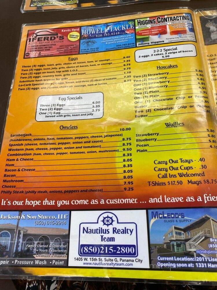 Charlie Coram's Place - Panama City, FL menu_pic