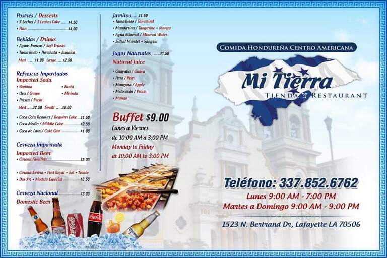 Mi Tierra Restaurante - Lafayette, LA menu_pic