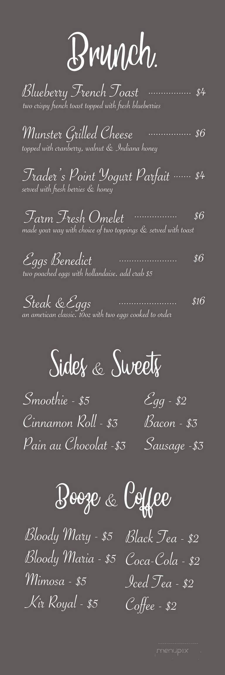 Maple Creek Golf & Country Club - Indianapolis, IN menu_pic