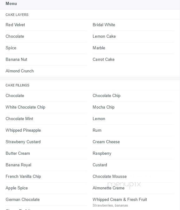 Hansen's Cakes - Los Angeles, CA menu_pic