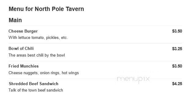 North Pole Tavern - Hurley, WI menu_pic