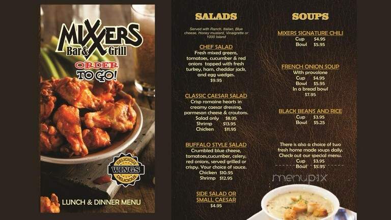 Mixer Bar & Grill - Palm Harbor, FL menu_pic