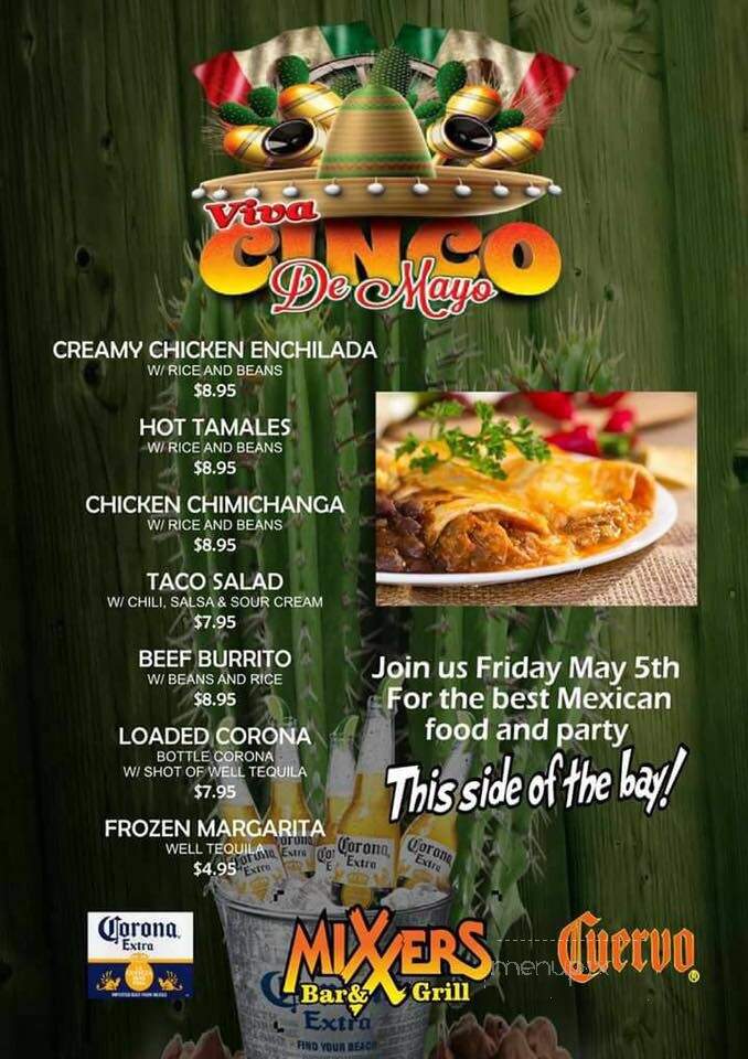 Mixer Bar & Grill - Palm Harbor, FL menu_pic