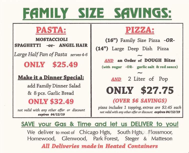 Faso's Pizza & Pasta - Chicago Heights, IL