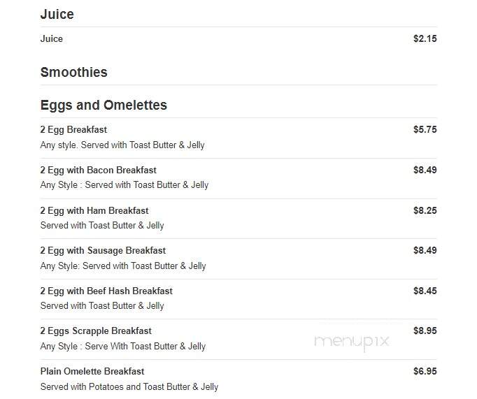 Silver Star Restaurant - Baltimore, MD menu_pic