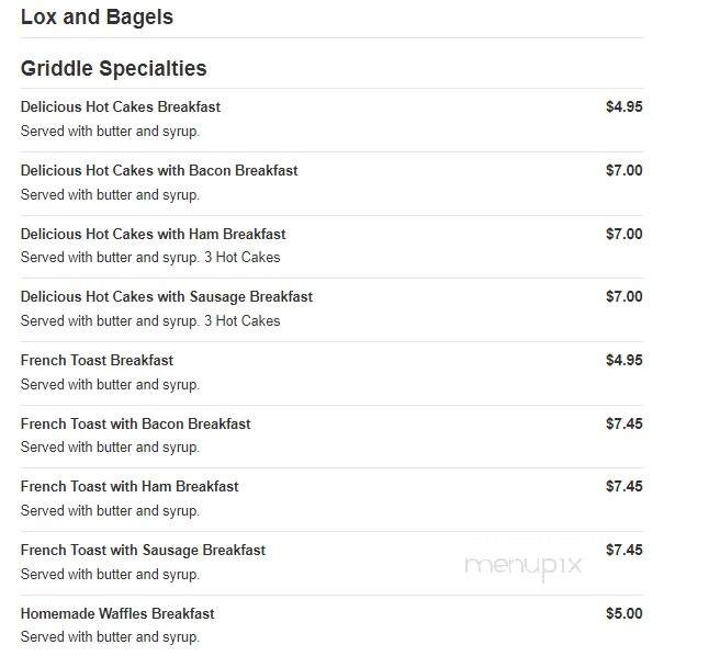 Silver Star Restaurant - Baltimore, MD menu_pic