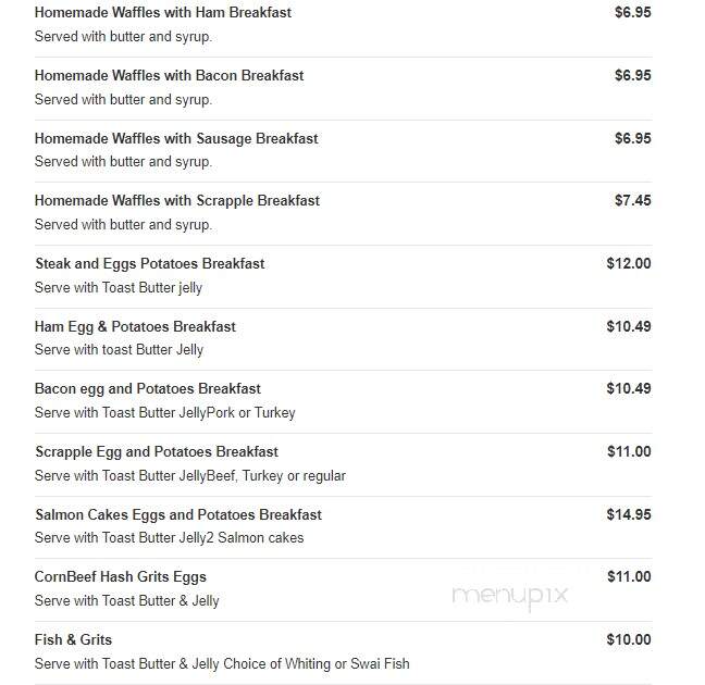 Silver Star Restaurant - Baltimore, MD menu_pic