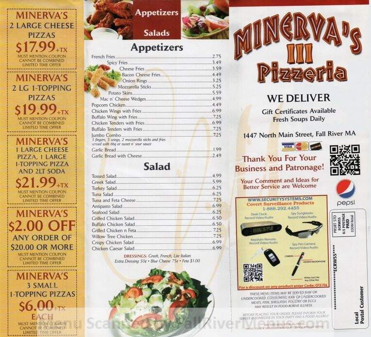 Minerva's III - Fall River, MA menu_pic