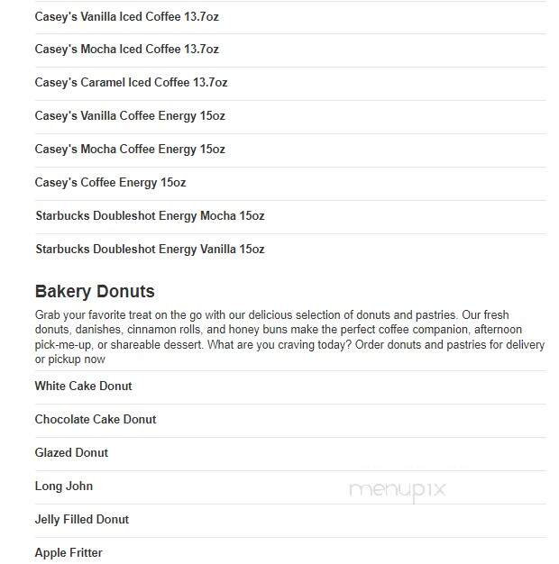 Caseys Carry Out Pizza - La Grange, MO menu_pic