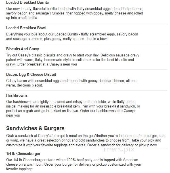 Caseys Carry Out Pizza - La Grange, MO menu_pic