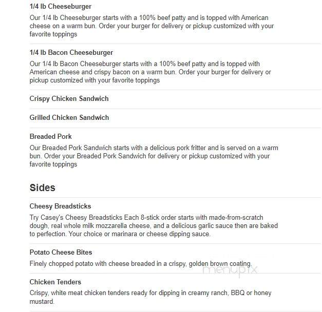 Caseys Carry Out Pizza - La Grange, MO menu_pic
