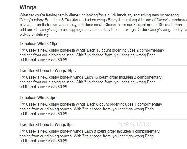 Caseys Carry Out Pizza - La Grange, MO menu_pic