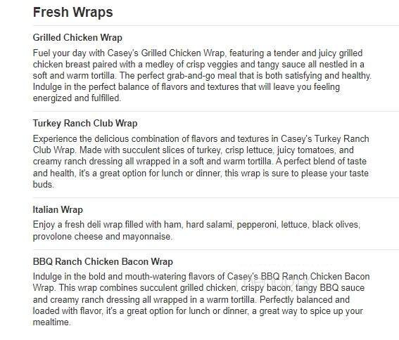 Caseys Carry Out Pizza - La Grange, MO menu_pic