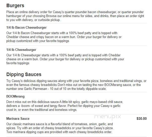 Caseys Carry Out Pizza - La Grange, MO menu_pic
