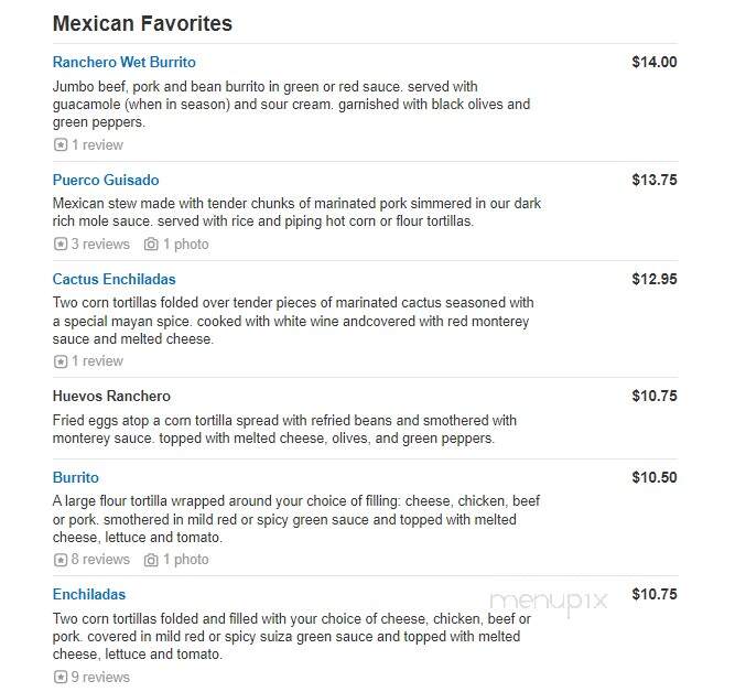 Casa Maya Mexican Restaurant - High Bridge, NJ menu_pic