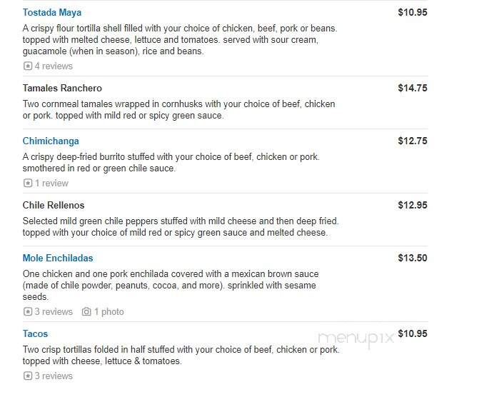 Casa Maya Mexican Restaurant - High Bridge, NJ menu_pic
