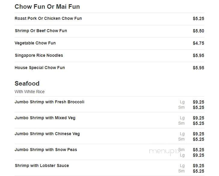 Quality Chef Chinese Restaurnt - Bronx, NY menu_pic
