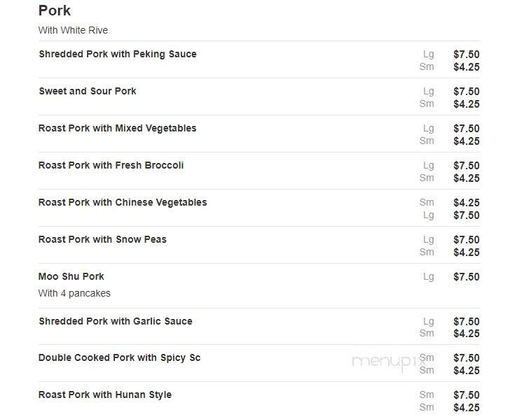 Quality Chef Chinese Restaurnt - Bronx, NY menu_pic