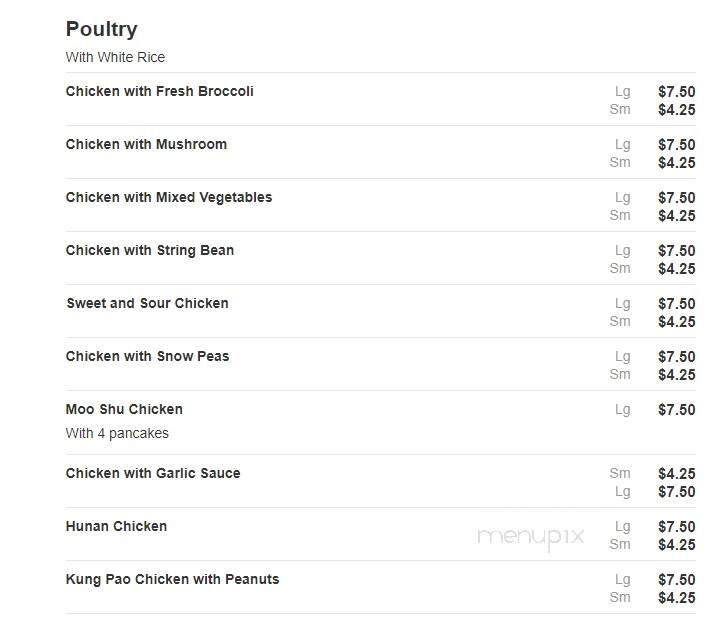 Quality Chef Chinese Restaurnt - Bronx, NY menu_pic