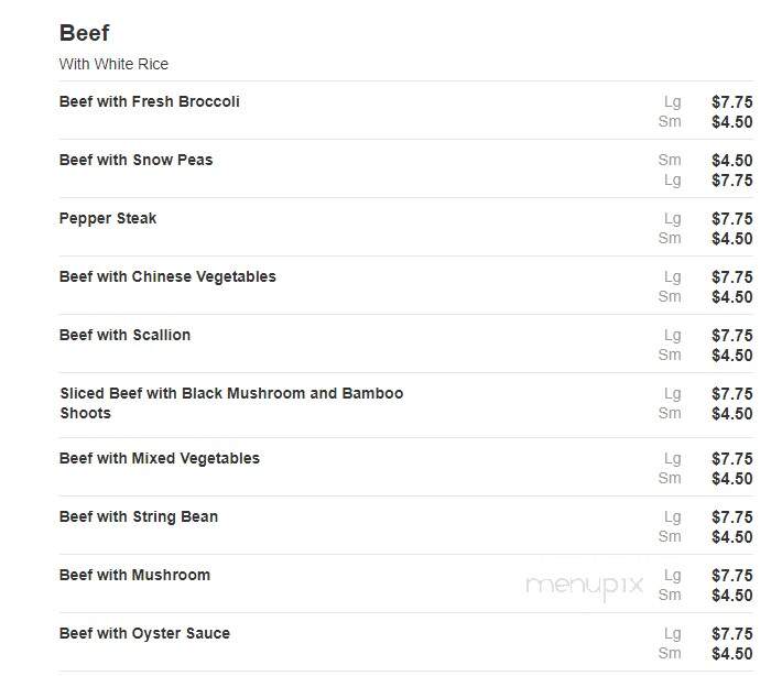 Quality Chef Chinese Restaurnt - Bronx, NY menu_pic