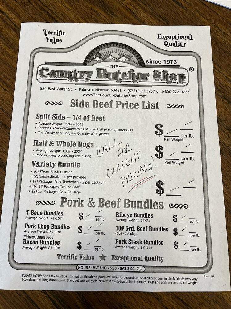 The Country Butcher Shop - Palmyra, MO