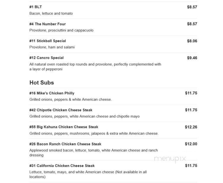 Jersey Mike's Subs - Lenoir, NC menu_pic