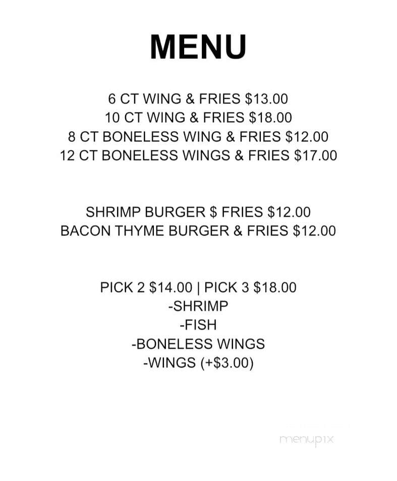 On Thyme Restaurant - Wilmington, NC menu_pic