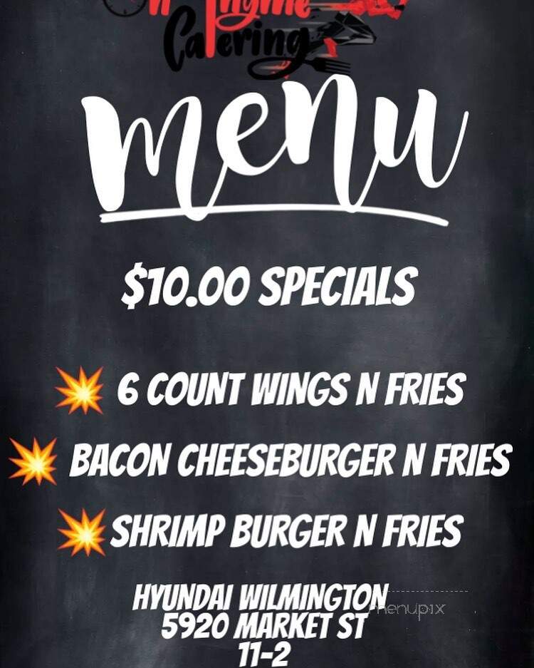 On Thyme Restaurant - Wilmington, NC menu_pic