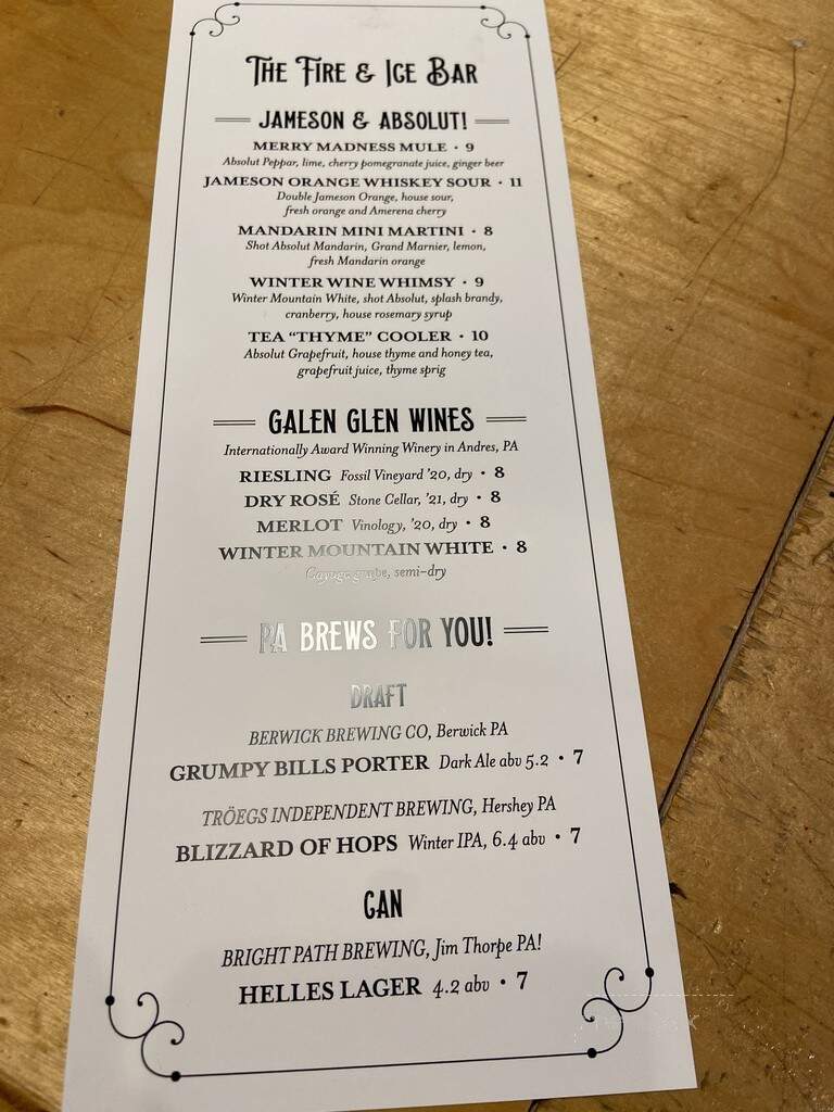 Galen Glen Vineyard & Winery - Andreas, PA menu_pic