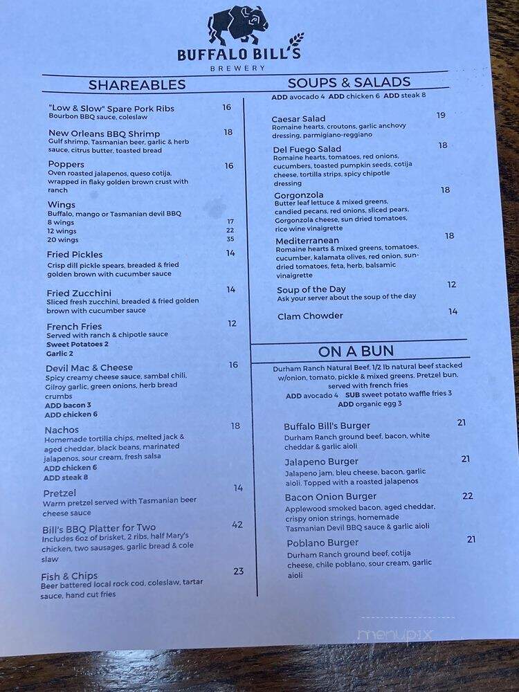 Buffalo Bill's Brew Pub - Hayward, CA menu_pic