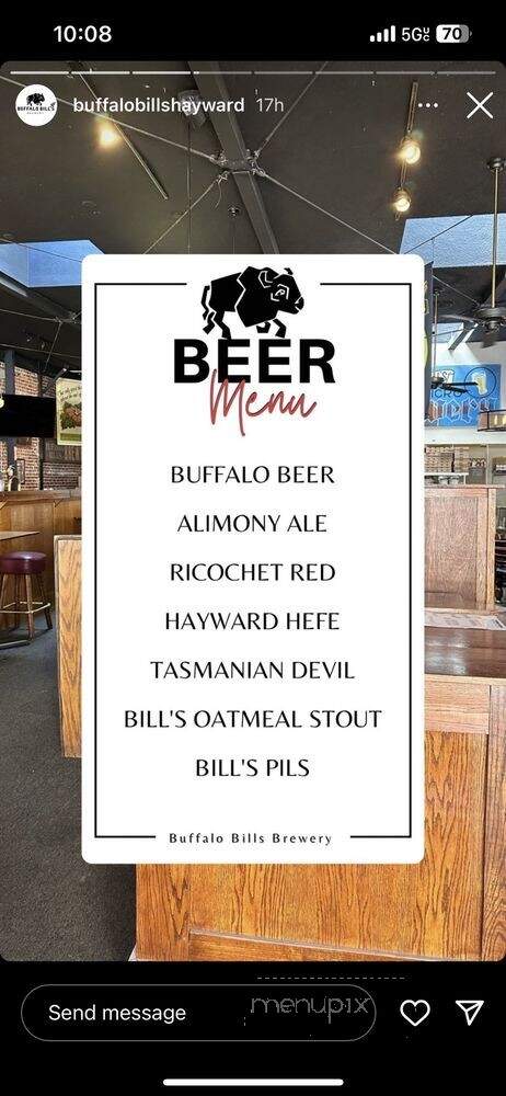 Buffalo Bill's Brew Pub - Hayward, CA menu_pic