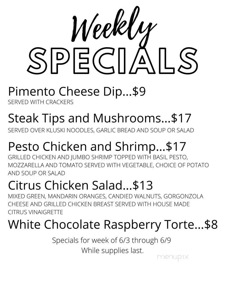 Lakeview Hills Golf Resort & Wedding Venue - Lexington, MI menu_pic
