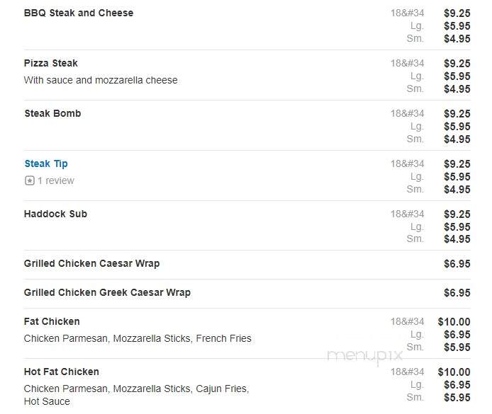 G & G's Quick Bite - Dracut, MA menu_pic