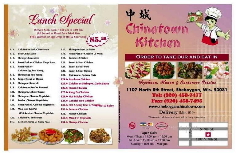 Chinatown Kitchen - Sheboygan, WI menu_pic