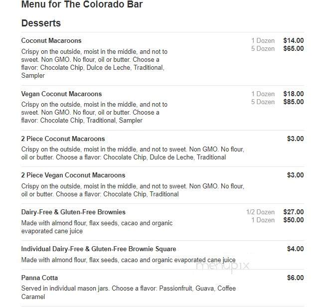 Colorado Bar - Pasadena, CA menu_pic