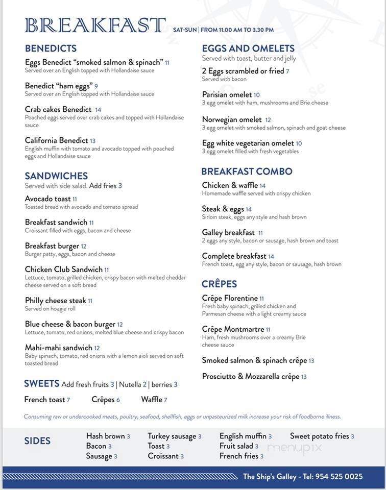 Ship's Galley - Fort Lauderdale, FL menu_pic