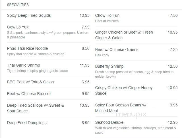 Flower Drum Restaurant N E W - Toronto, ON menu_pic