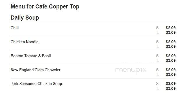 Cafe Copper Top - Atlanta, GA menu_pic